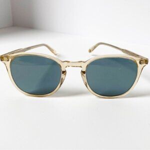 Garrett Leight Kinney Sun Sunglasses – Champagne / Green Polarized (49-21)